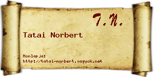 Tatai Norbert névjegykártya
